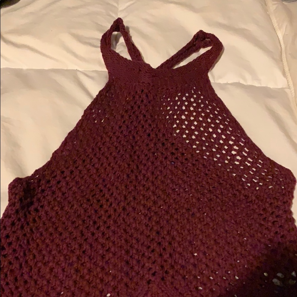 Maroon top